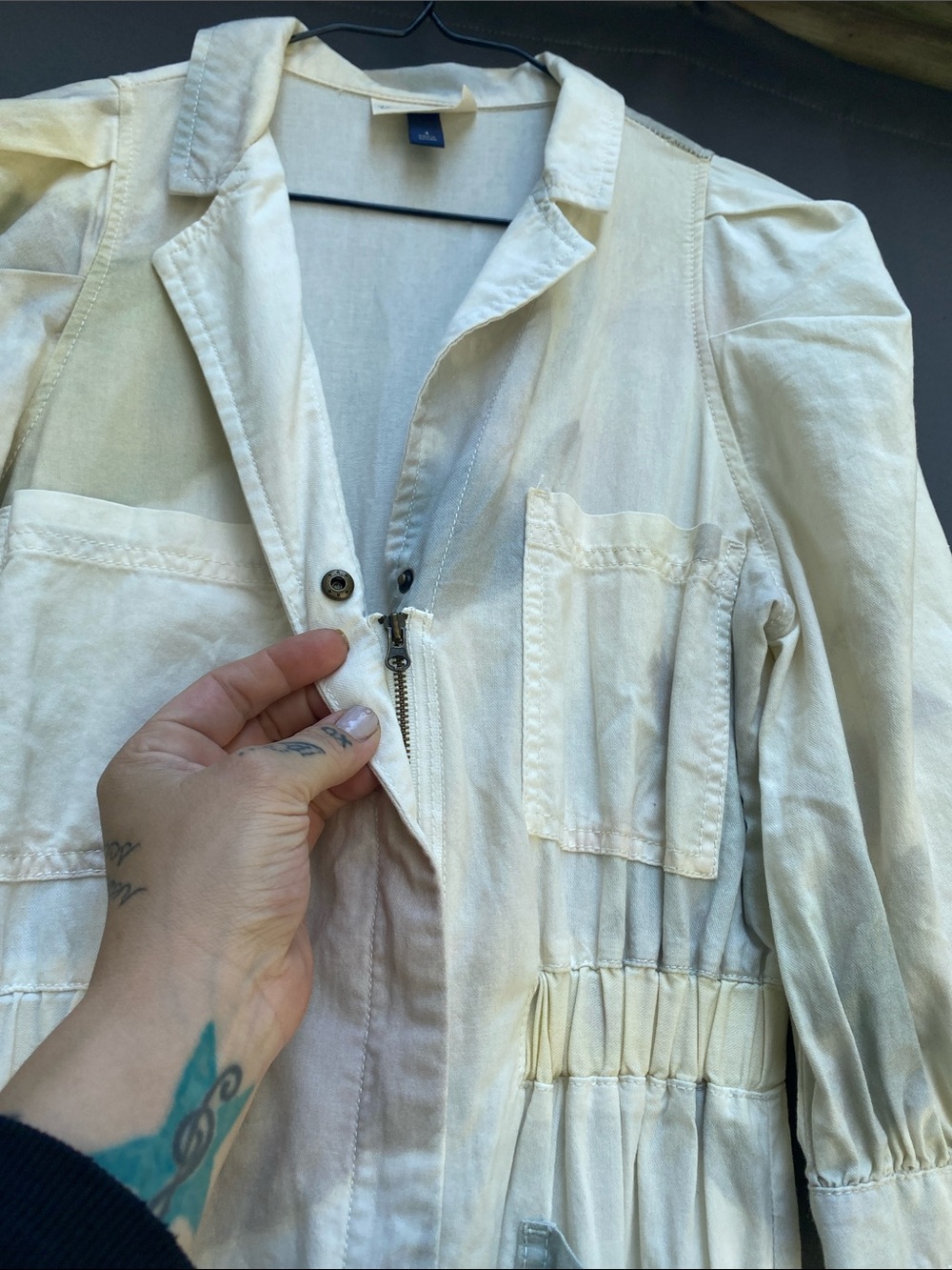 Universal Thread Cream Utility Long Jumpsuit with Patch Pockets - Picture 5 of 6
